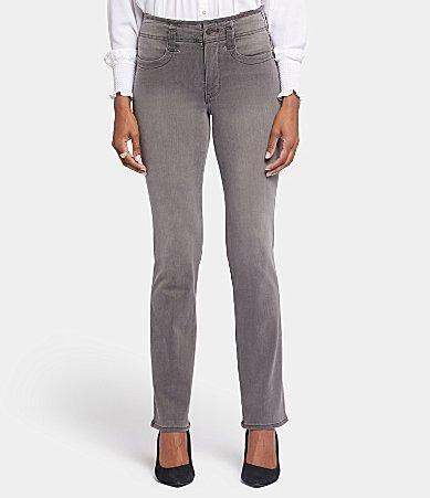 NYDJ High-Rise Marilyn Straight Hollywood Waistband in Smokey Mountain (Smokey Mountain) Women's Jeans Product Image