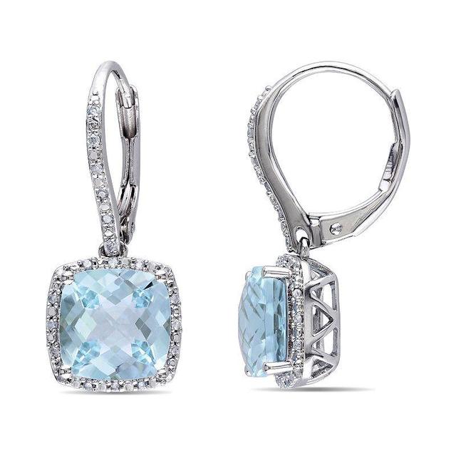 Stella Grace 1/5 Carat T.W. Diamond & Blue Topaz Drop Earrings, Womens Product Image