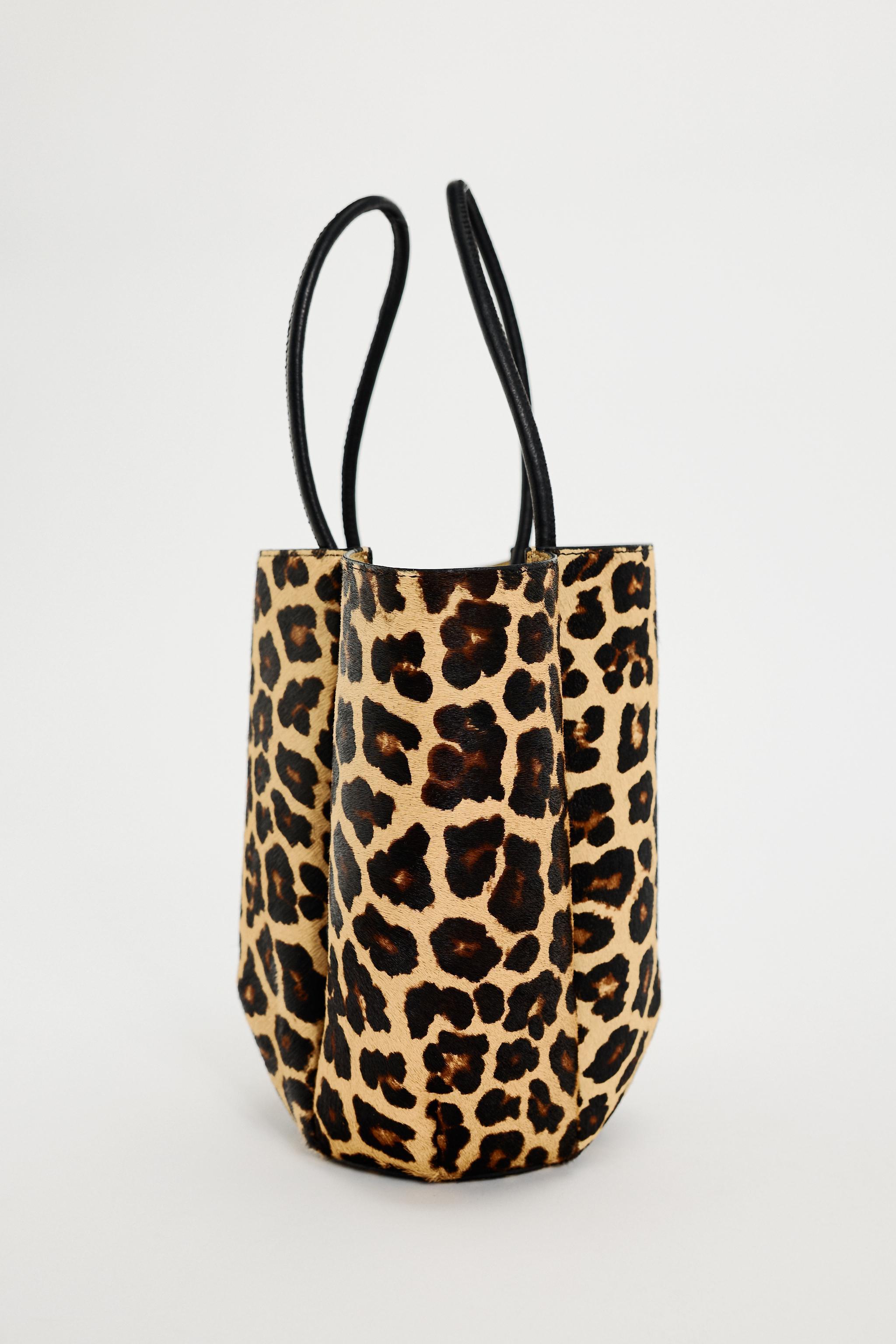 ANIMAL PRINT LEATHER MINI BUCKET BAG Product Image