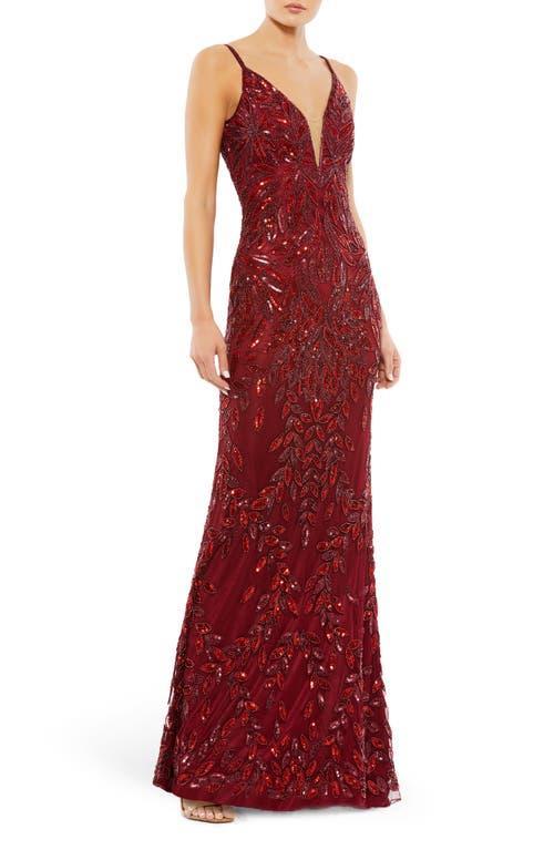 Womens Beaded V-Neck Gown product image