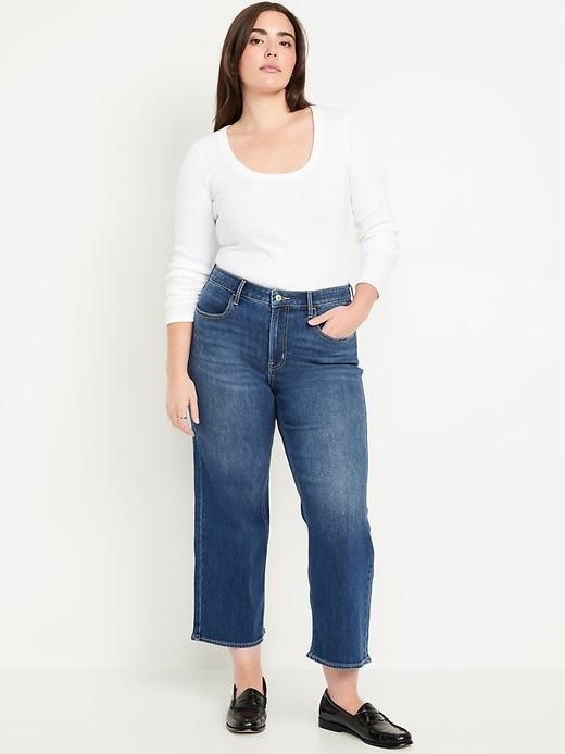 High-Waisted Wow Crop Wide-Leg Jeans Product Image