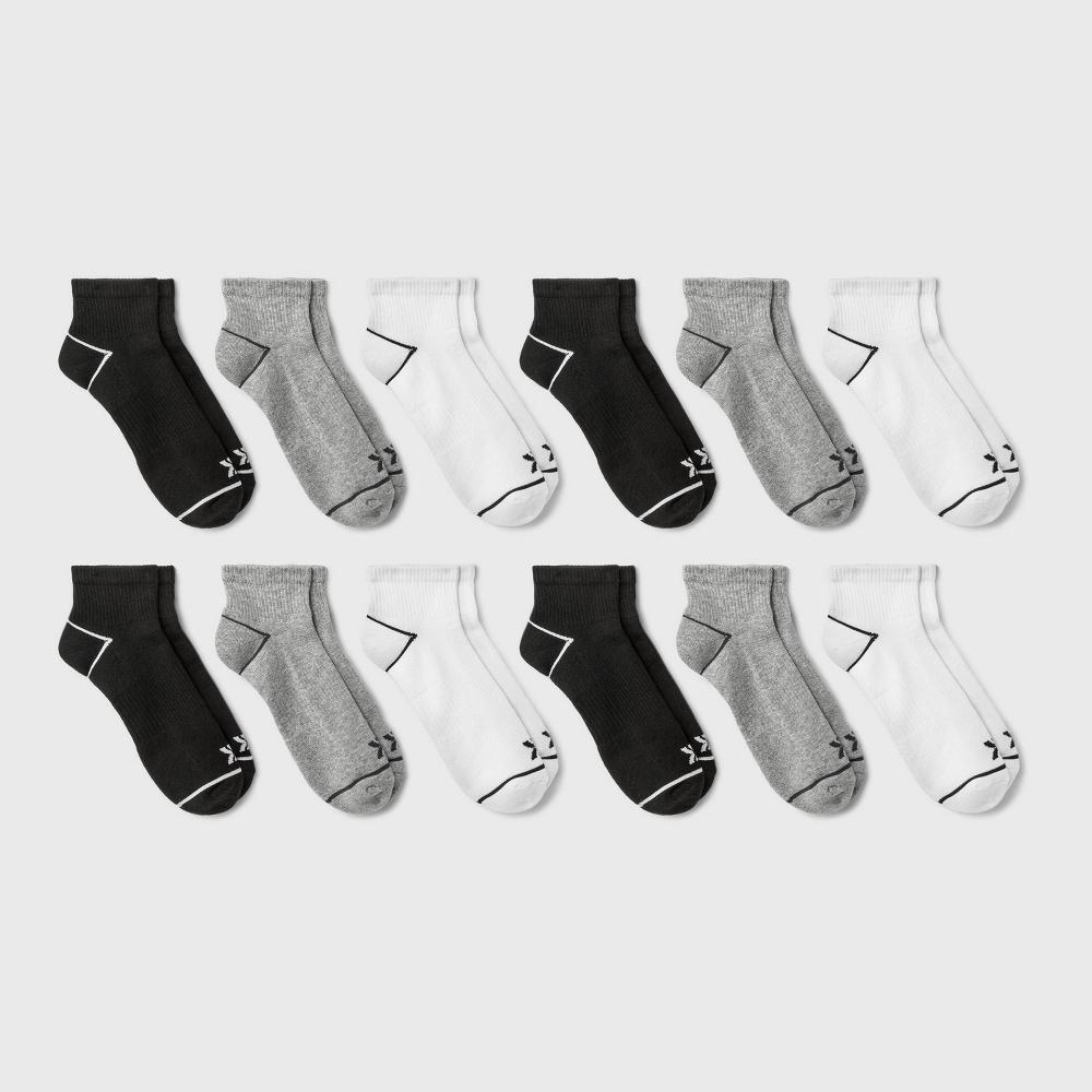 Mens Assorted Ankle Athletic Socks 12pk - All in Motion 6-12, Blue Product Image