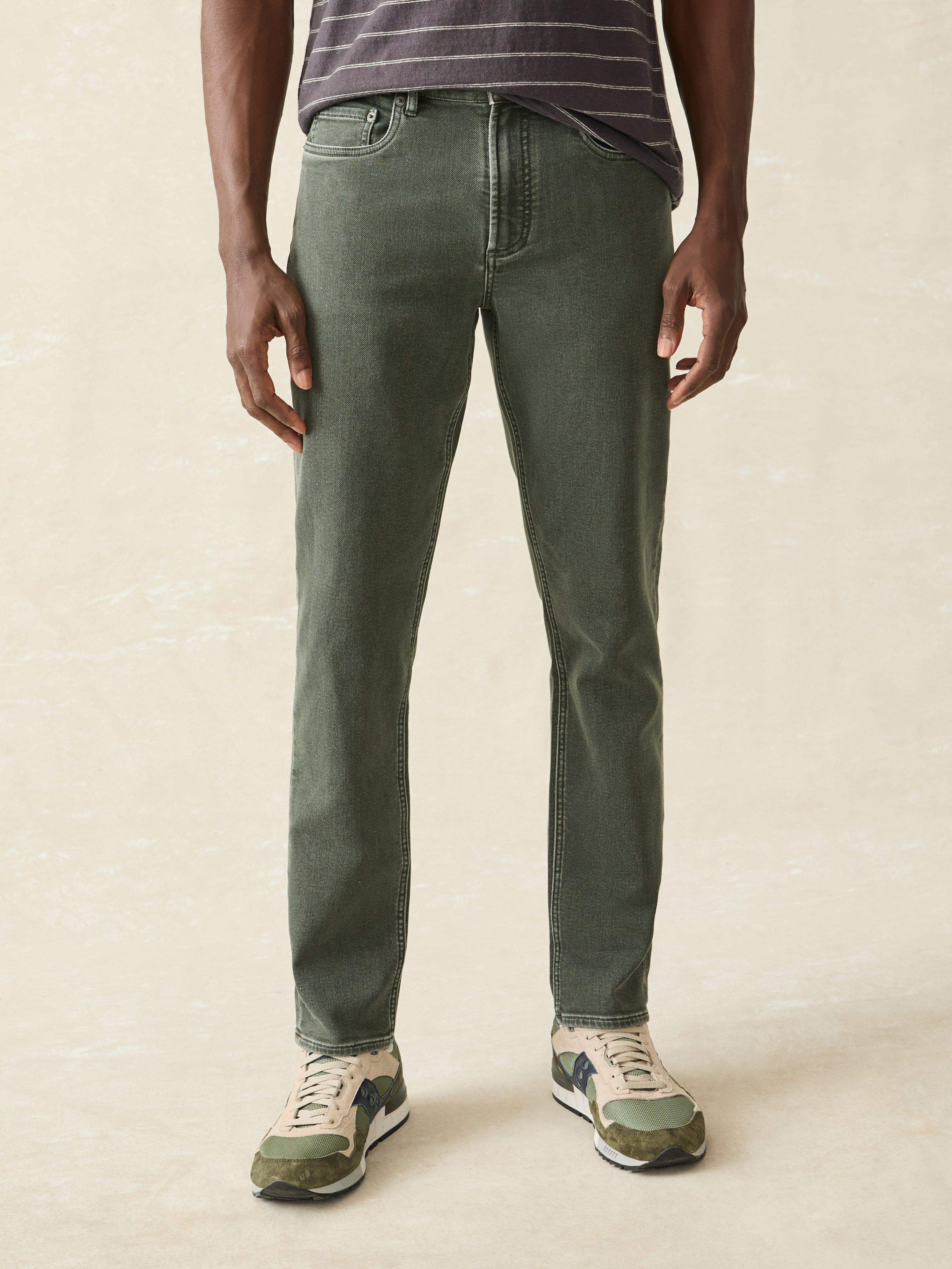 Stretch Terry 5-Pocket Athletic Fit Pant - Fall Olive Male Product Image