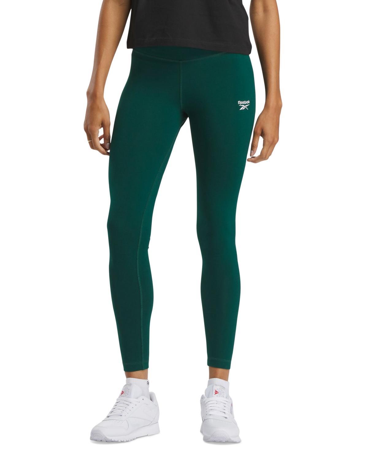 Reebok Womens Mid-rise Full Length Small Logo Leggings Product Image