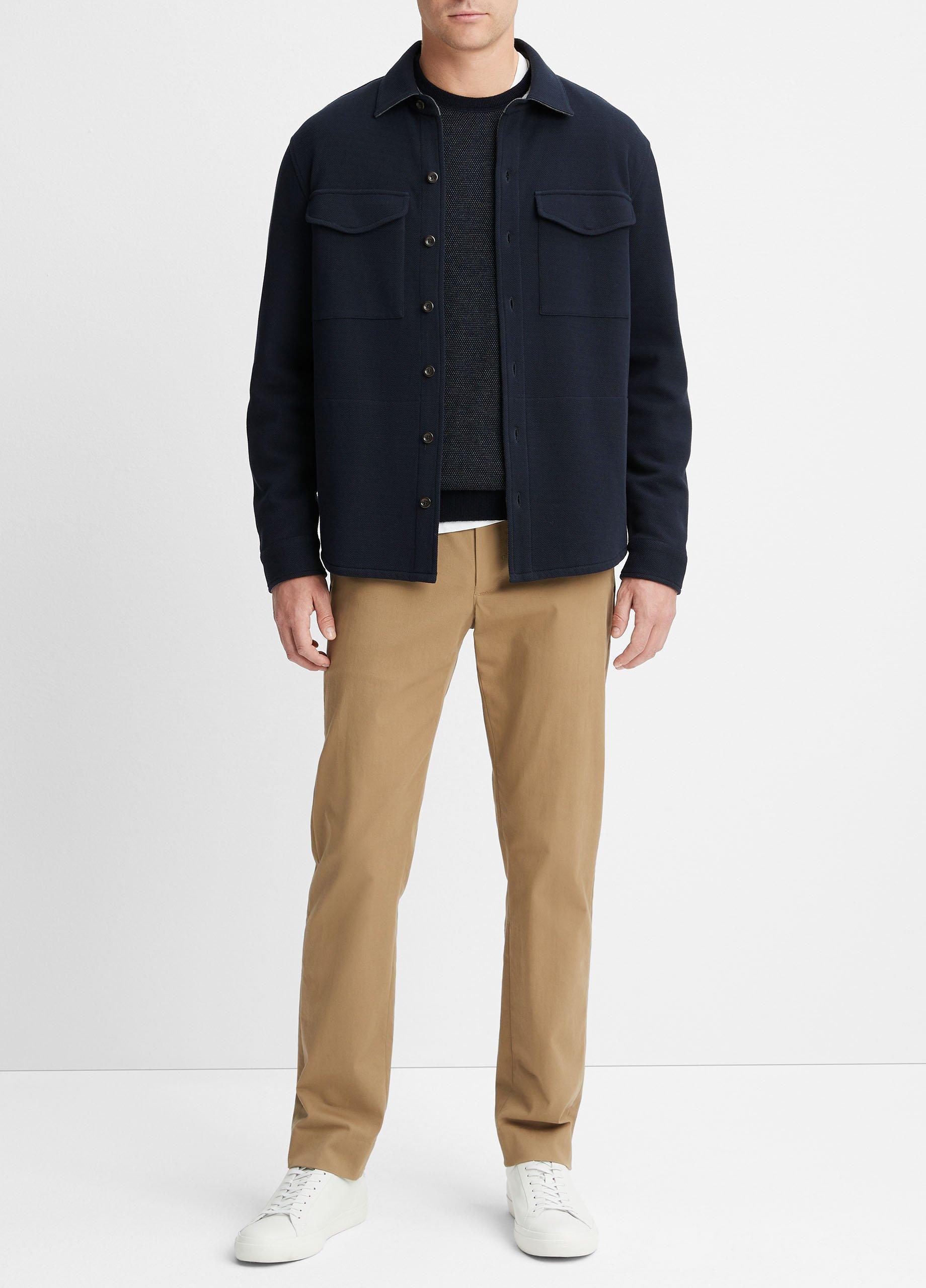 Double-Knit Cotton-Blend Piqué Shirt Jacket Product Image