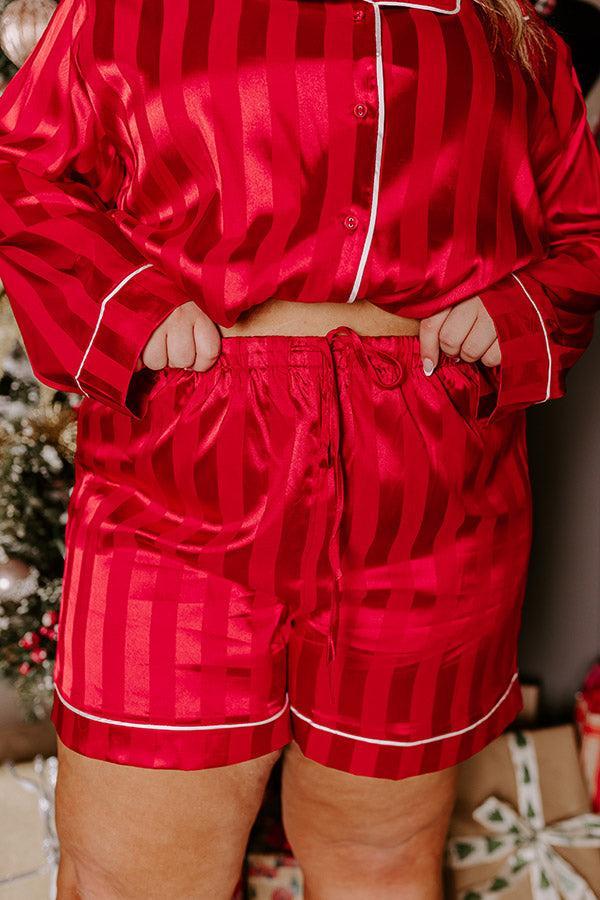 Calm Energy Satin Pajama Shorts Curves Product Image