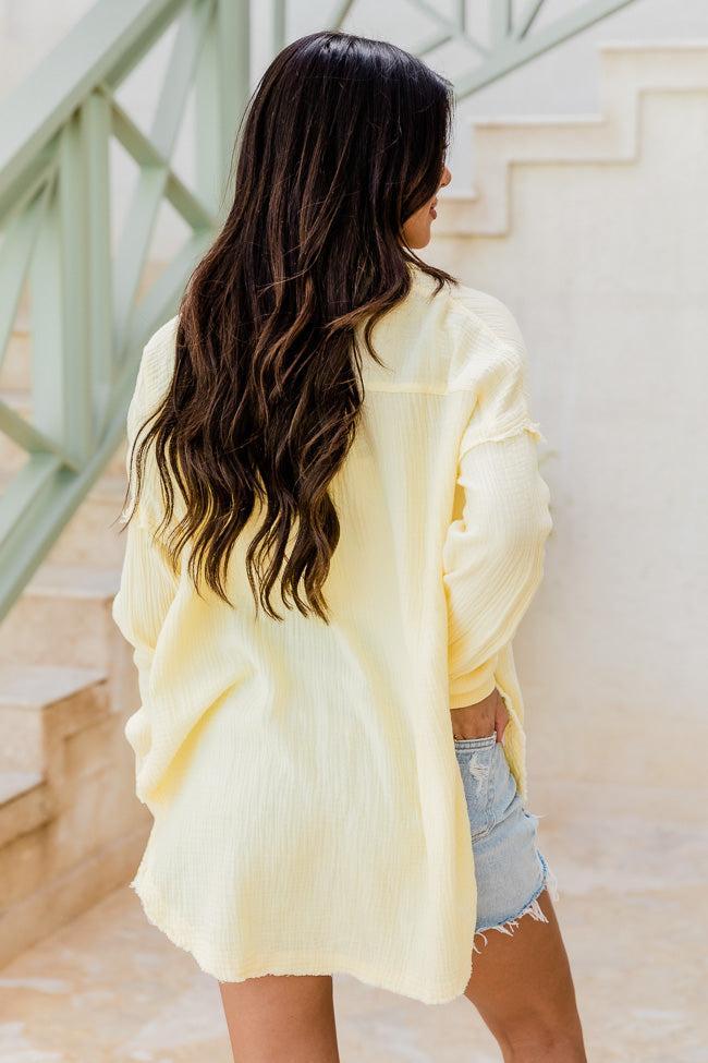 Let Me Adore You Yellow Button Front Gauze Blouse Product Image