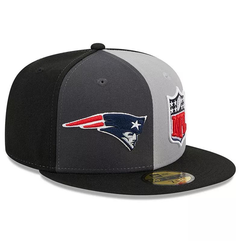 Mens New Era Gray/Black New England Patriots 2023 Sideline 59FIFTY Fitted Hat Product Image