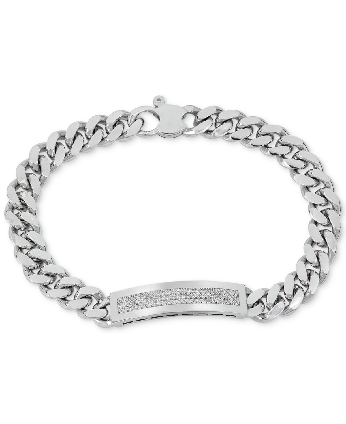 Mens Diamond (1/2 ct. t.w.) Id Bracelet in Sterling Silver (Also in 14k Gold Over Silver) Product Image