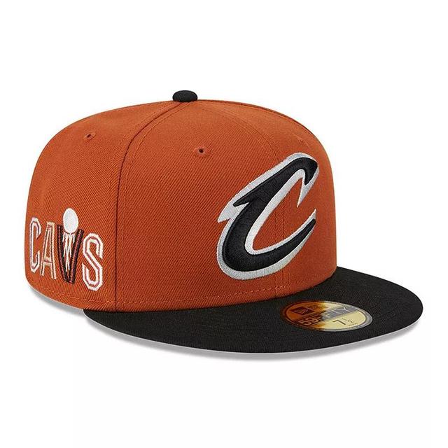 Mens New Era Rust/Black Cleveland Cavaliers Two-Tone 59FIFTY Fitted Hat Product Image