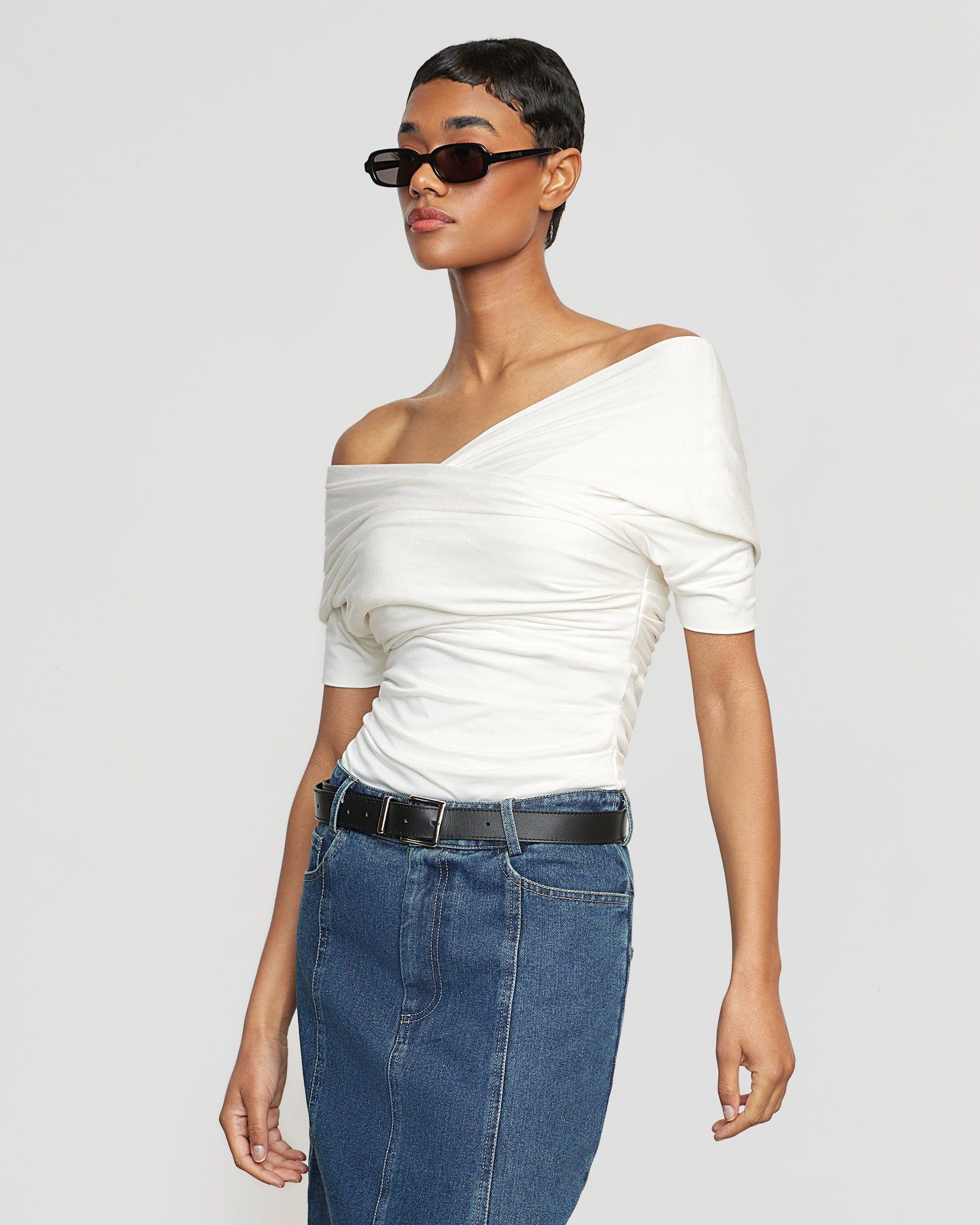 Thalia Ruched Off-Shoulder Tee Product Image