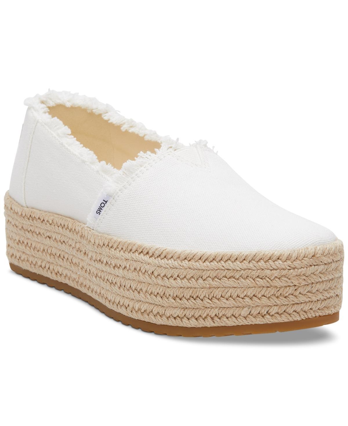 Toms Womens Valencia Canvas Platform Espadrilles Womens Shoes Product Image