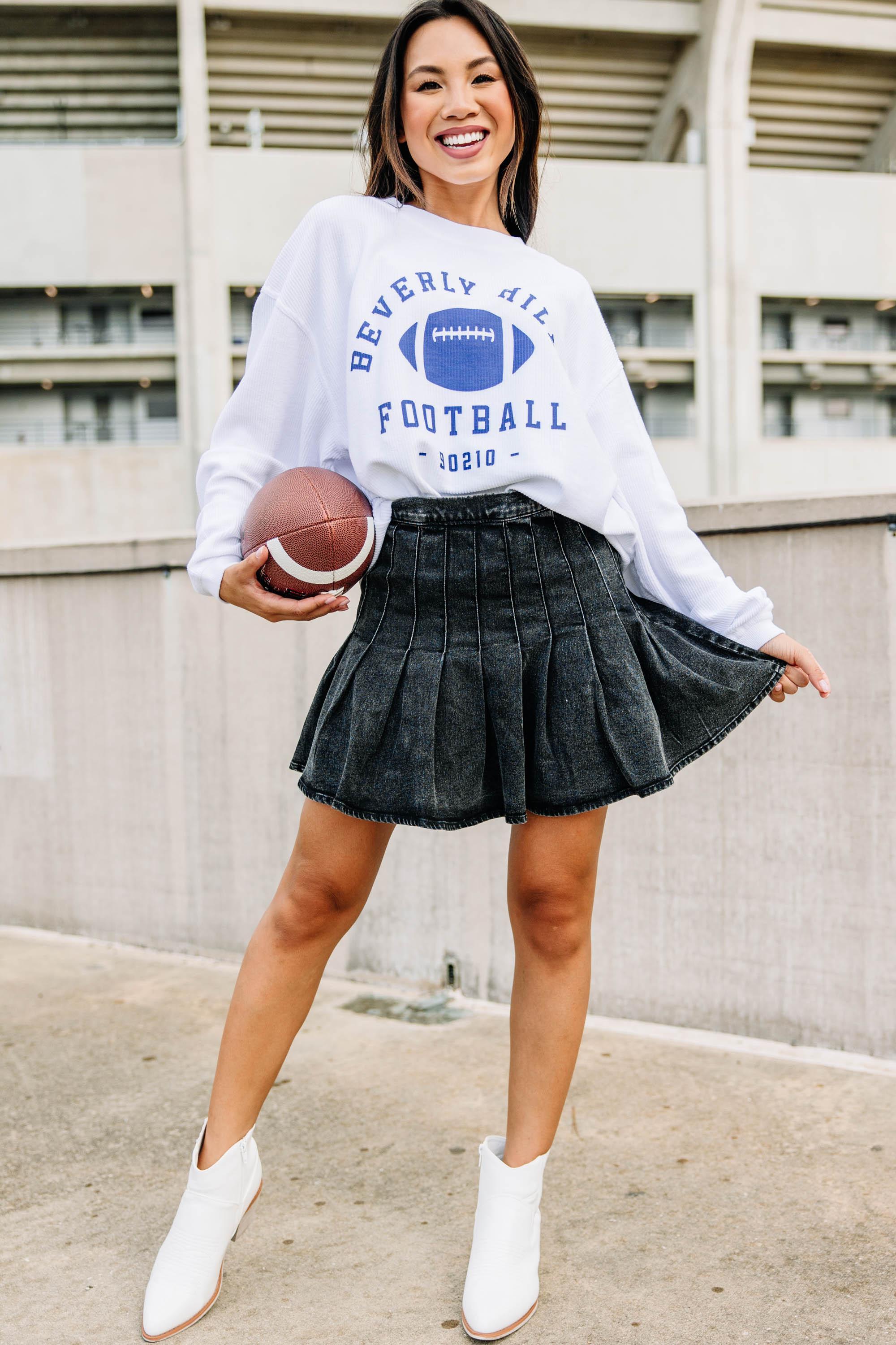 Beverly Hills Football White Corded Sweatshirt Female Product Image