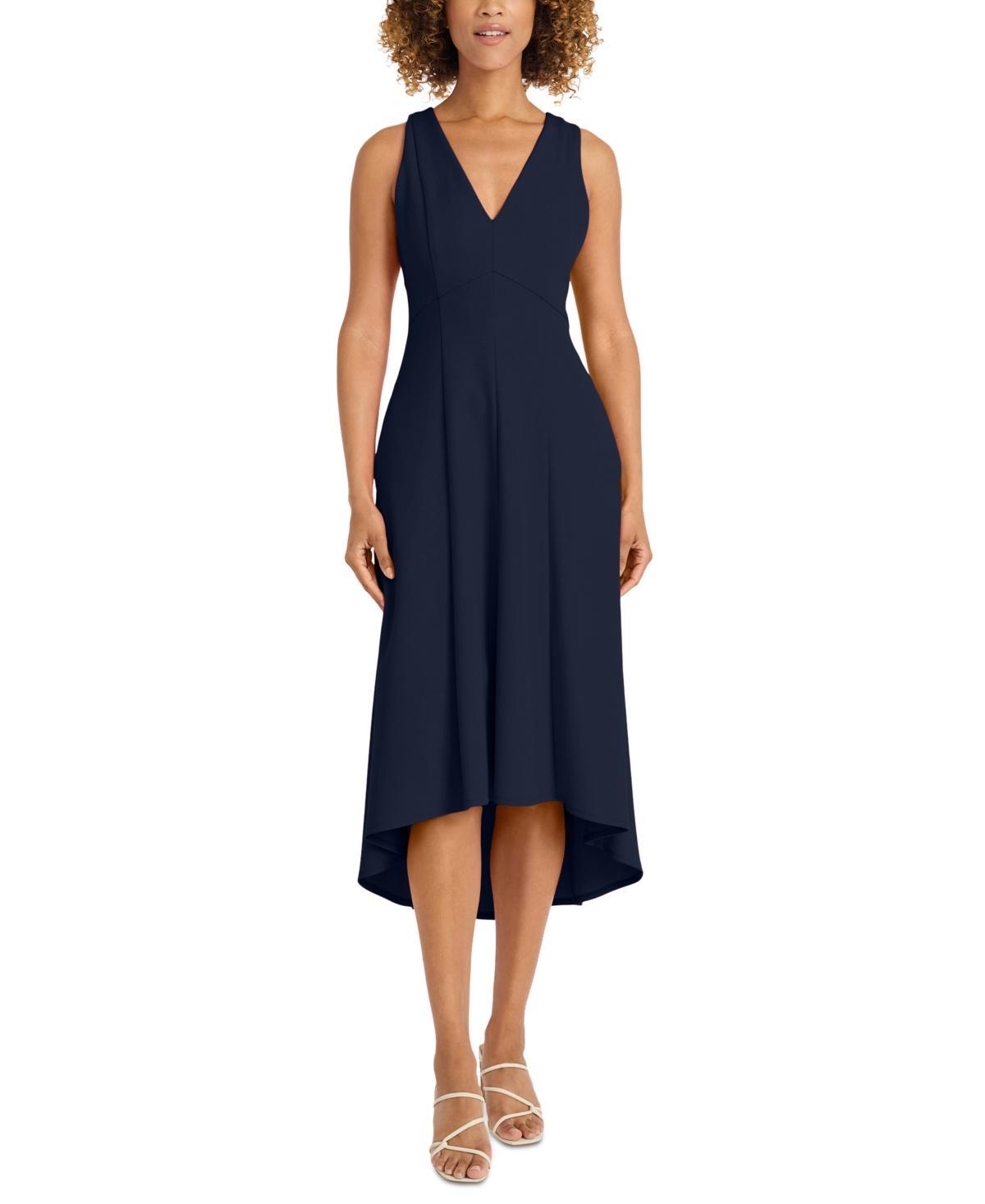 Maggy London Womens V-Neck Back-Cutout High-Low Dress Product Image