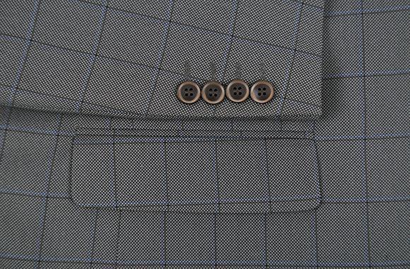 Trevi Collection - 2 Piece Suit 2 Buttons Windowpane Regular Fit In Gray Product Image