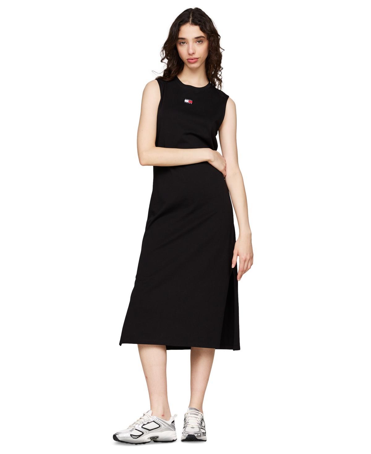 Tommy Jeans Womens Cotton Logo Badge Midi Tank Dress Product Image