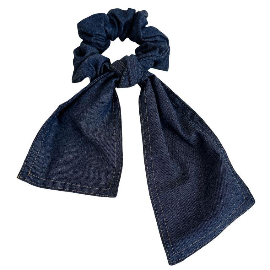 Denim Ribbon Scrunchie Product Image