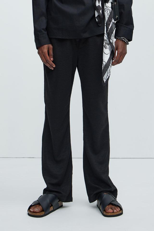 Blaze Textured Straight Pants - Black Product Image