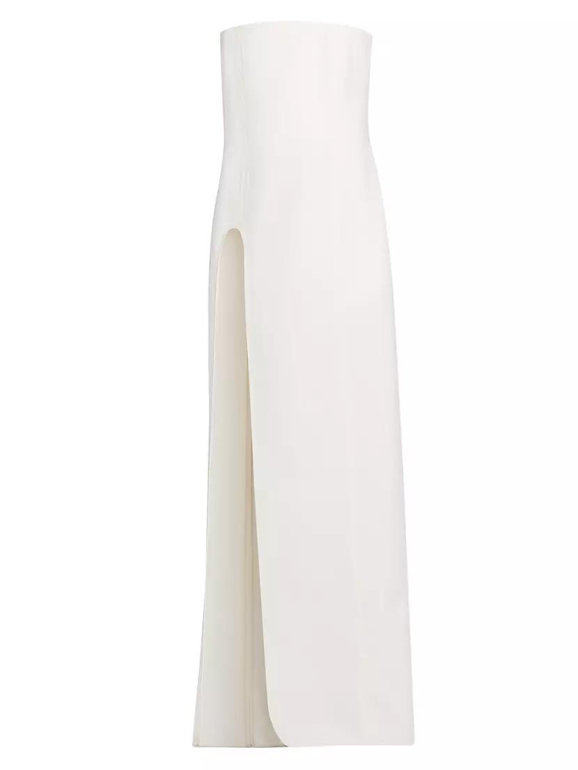 Wool U-Slit Strapless Gown Product Image