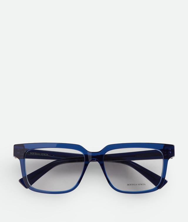 Men's Soft Recycled Acetate Square Eyeglasses in Blue / Transparent Product Image