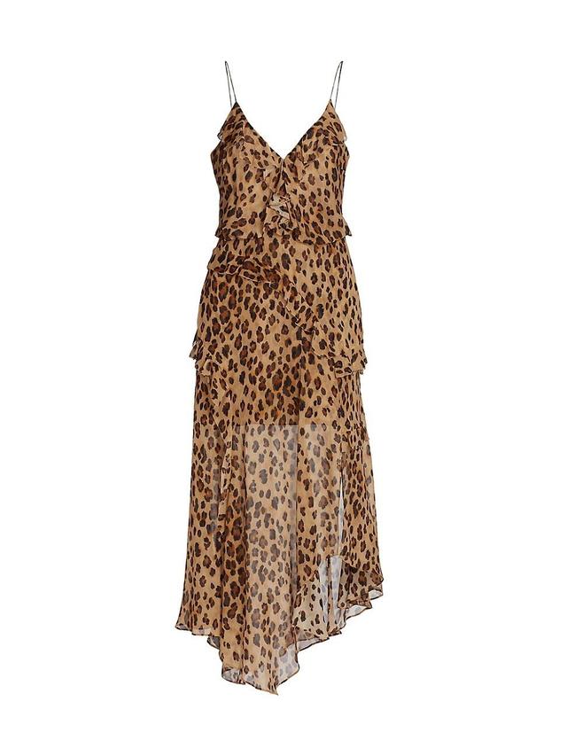 Womens Avenel Leopard-Print Silk Dress Product Image