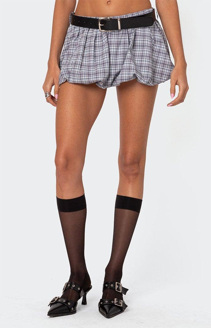 Edikted Women's Plaid Bubble Micro Skort Product Image