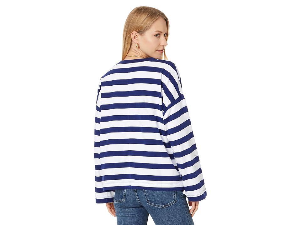 Madewell Easy Long Sleeve Tee (Bright Cobalt) Women's Clothing Product Image