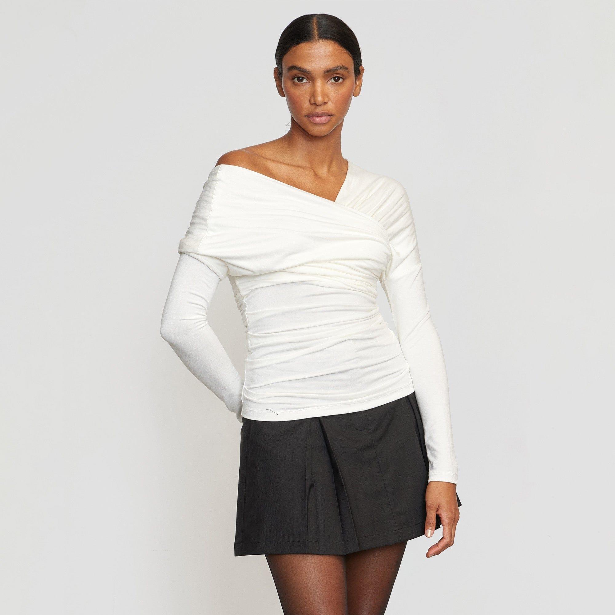 Theresa Ruched Off-Shoulder Long-Sleeve Tee product image