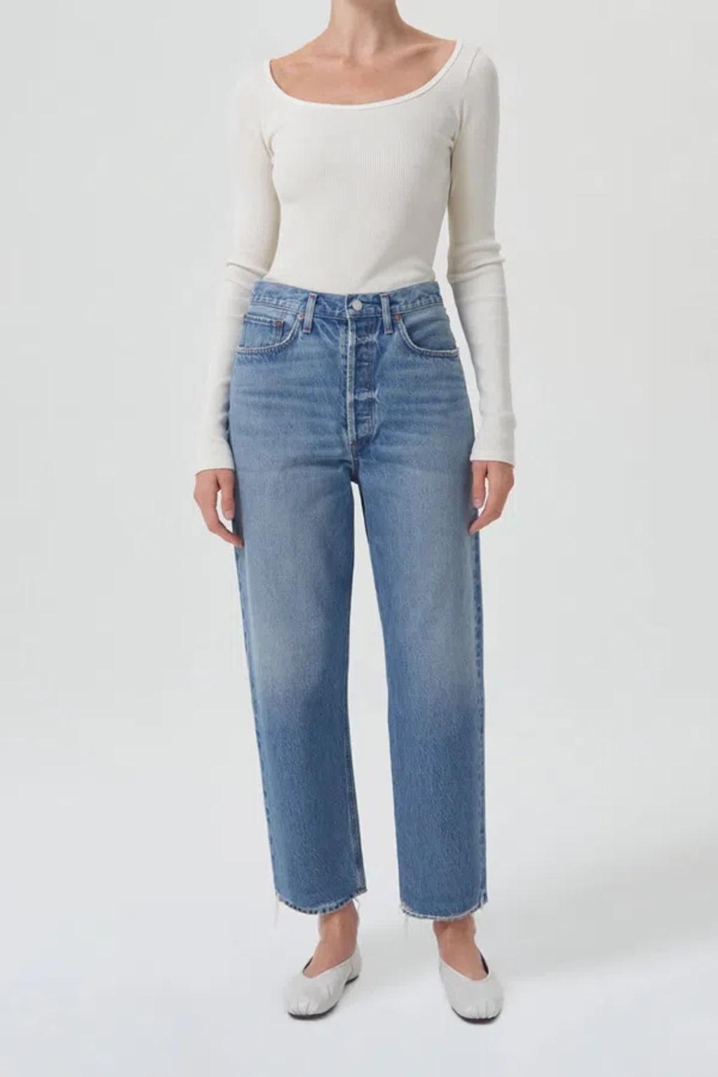 AGOLDE 90's Crop Mid Rise Straight Jean In Bound In Blue product image