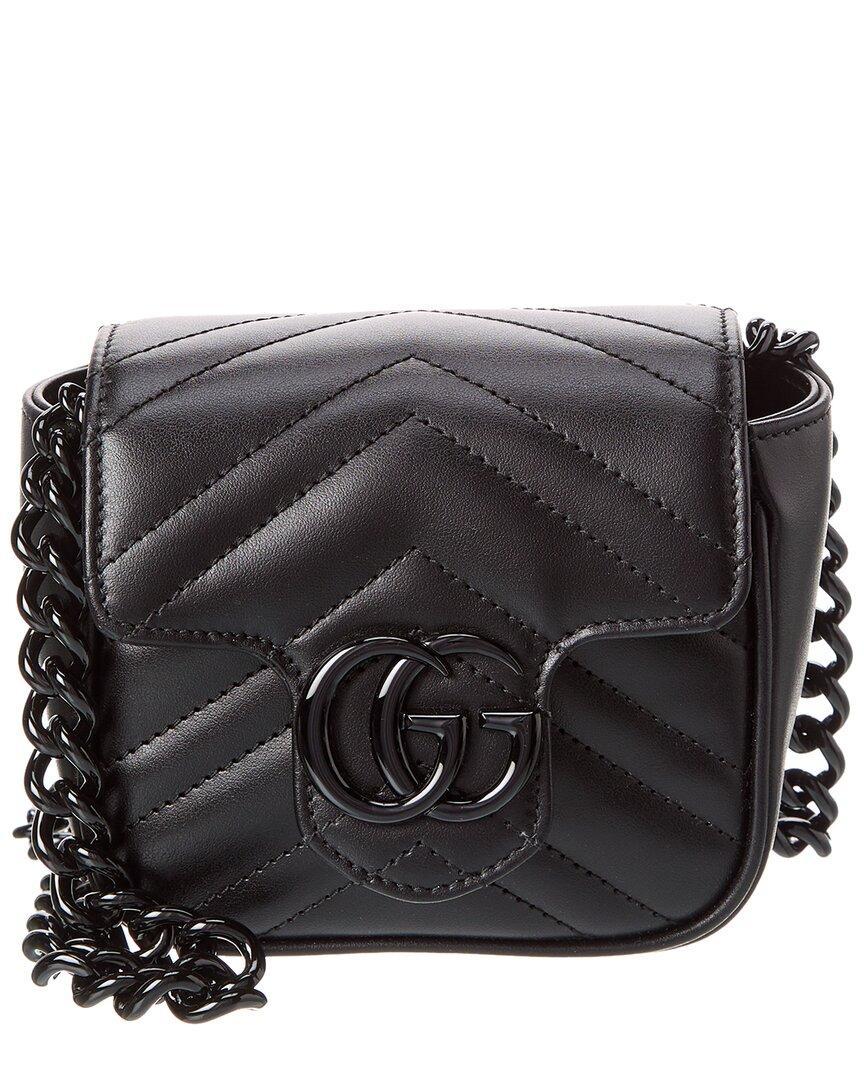 Gg Marmont Leather Belt Bag In Black Product Image