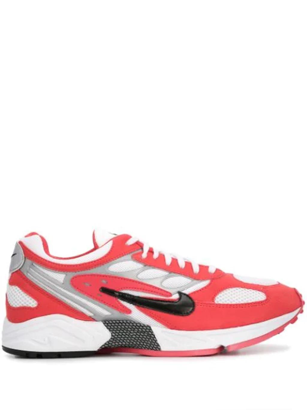 NIKE Air Ghost Racer Low-top Sneakers In Track Red/black/white/metallic Silver Product Image