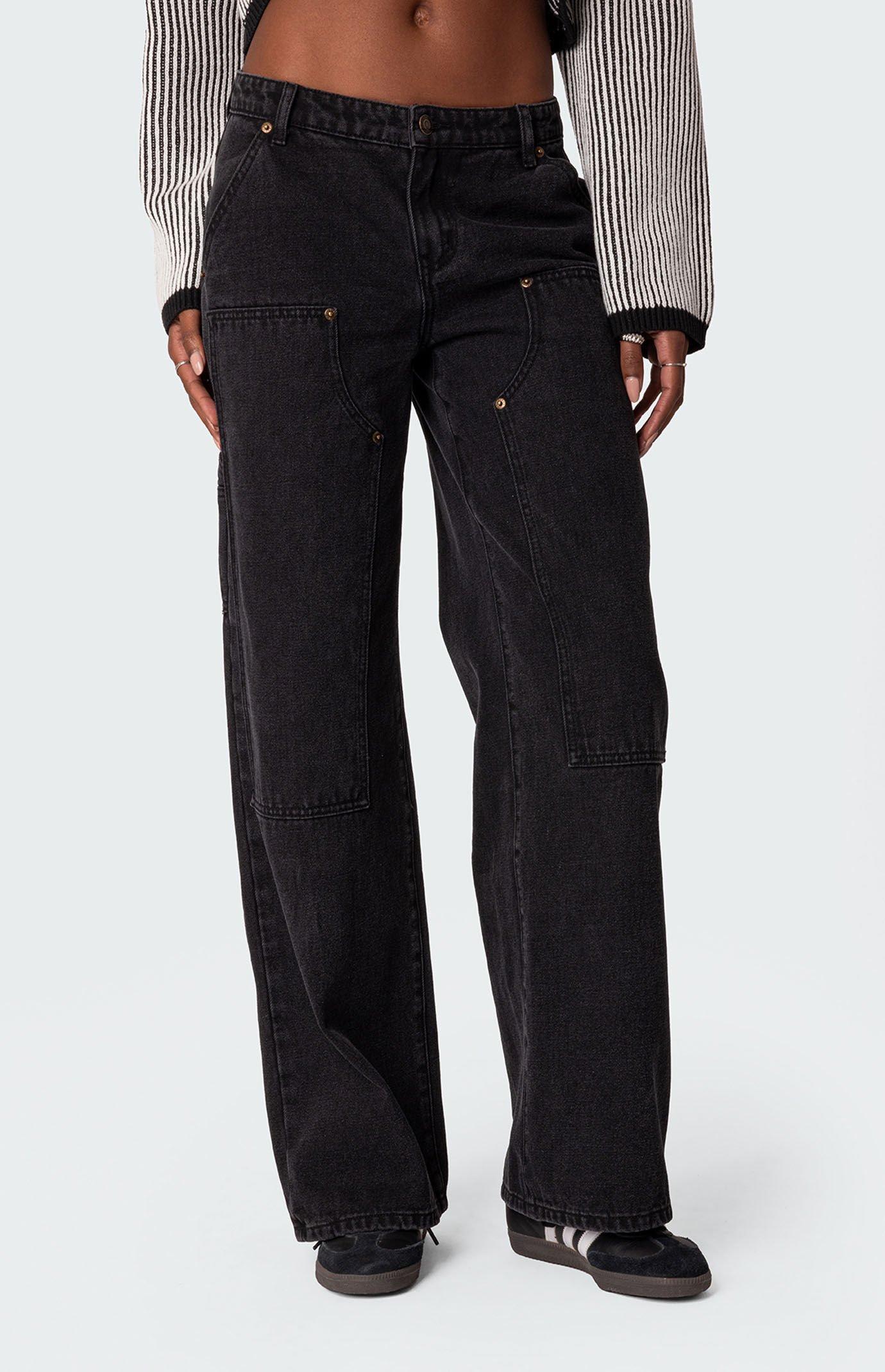 Edikted Women's Ayla Low Rise Carpenter Jeans product image