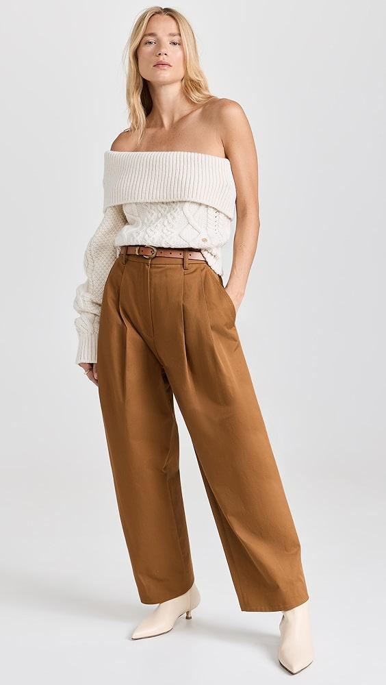 RECTO One Shoulder Chunky Cable Knit Top | Shopbop Product Image