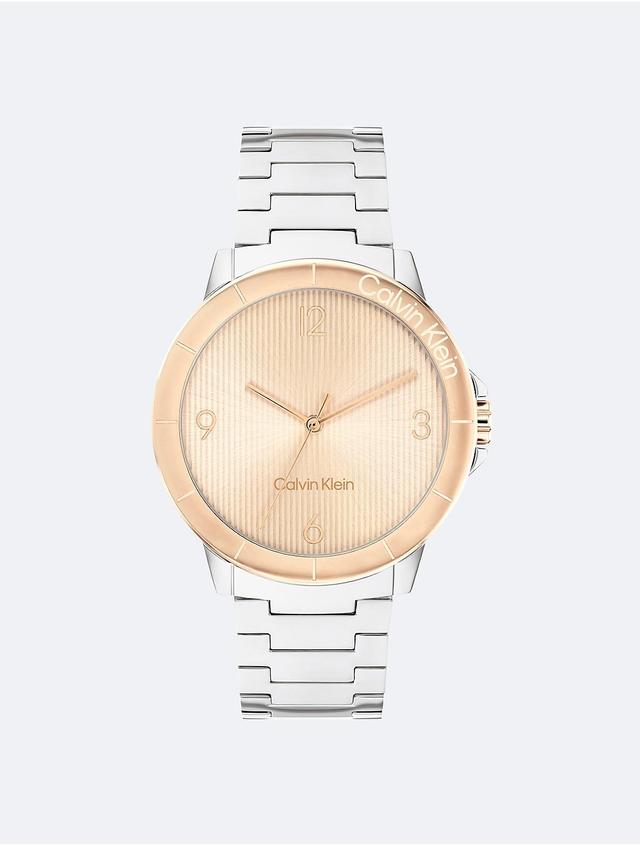 Calvin Klein Womens Linear Dial Link Bracelet Watch - Metallic Product Image