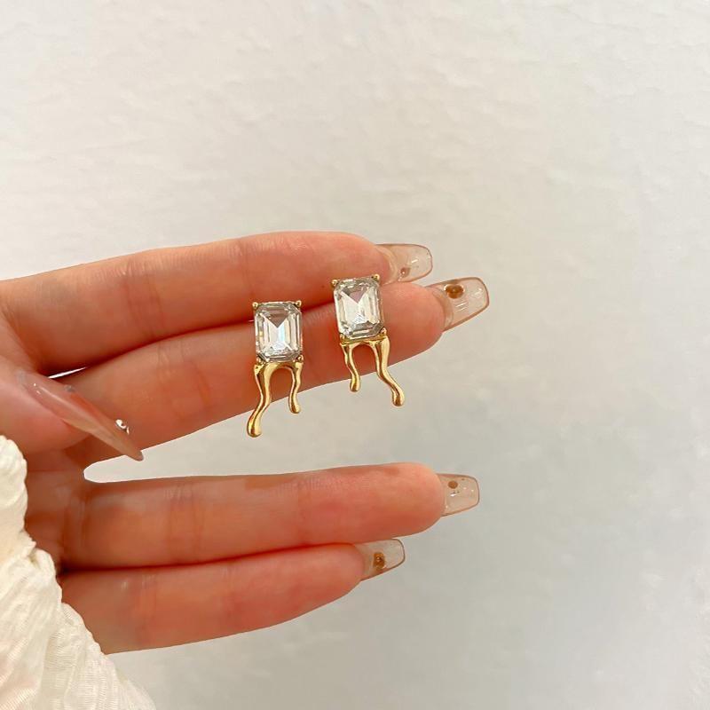 Rhinestone Melting Alloy Drop Earring Product Image