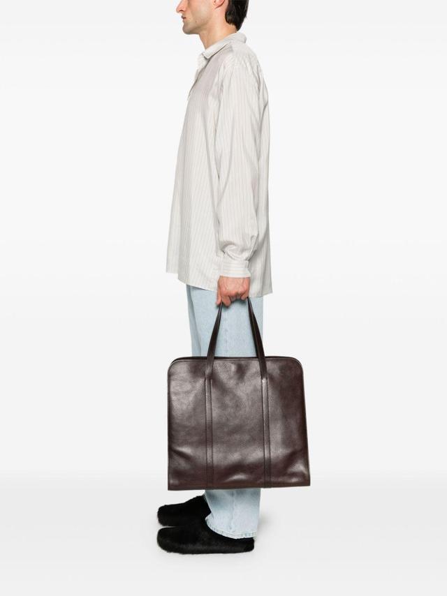 Ben Leather Tote Bag In Brown Product Image