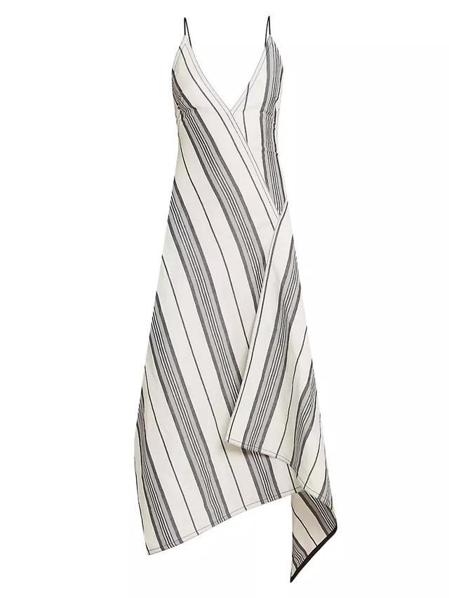 Linen-Cotton Striped Maxi Dress Product Image