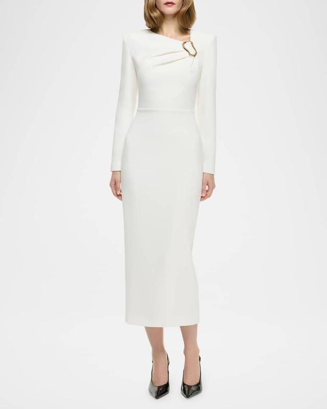 Buckle Crepe Midi Dress Product Image