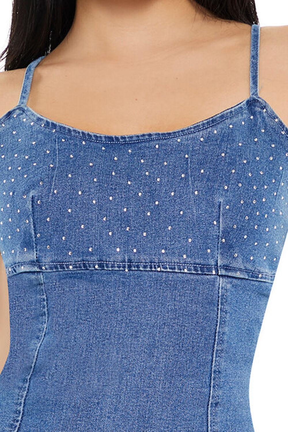 Rhinestone Denim Cami Mini Dress | Forever 21 Product Image