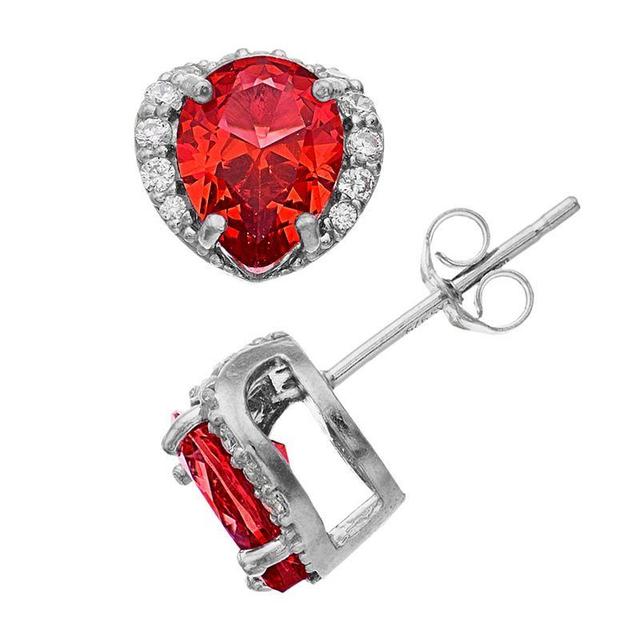 Giani Bernini Created Ruby and Cubic Zirconia Stud Earrings - Sterling Silver Product Image