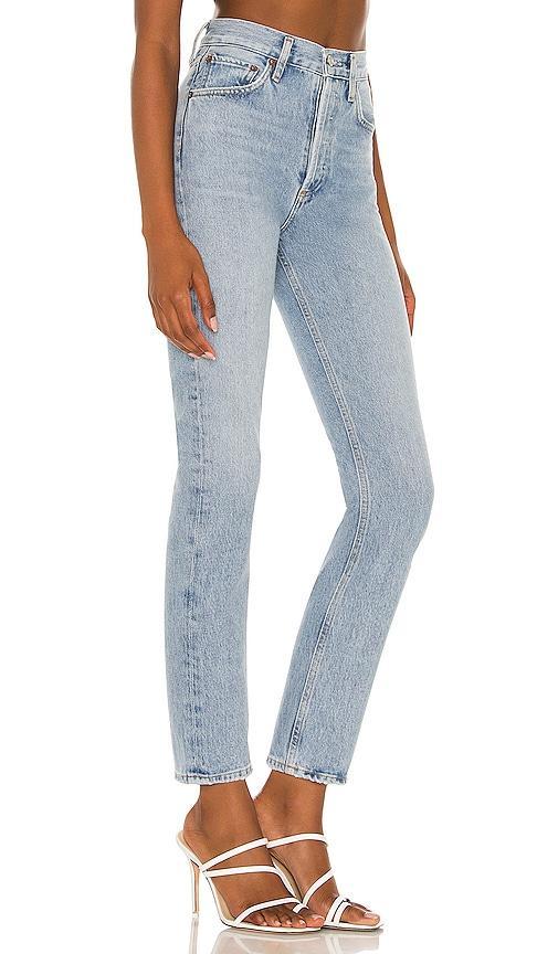 AGOLDE Riley High Rise Straight Crop in Dimension - Blue. Size 30 (also in 31, 32, 33). Product Image