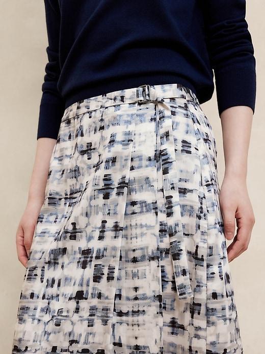 Silky Twill Wrap Midi Skirt Product Image