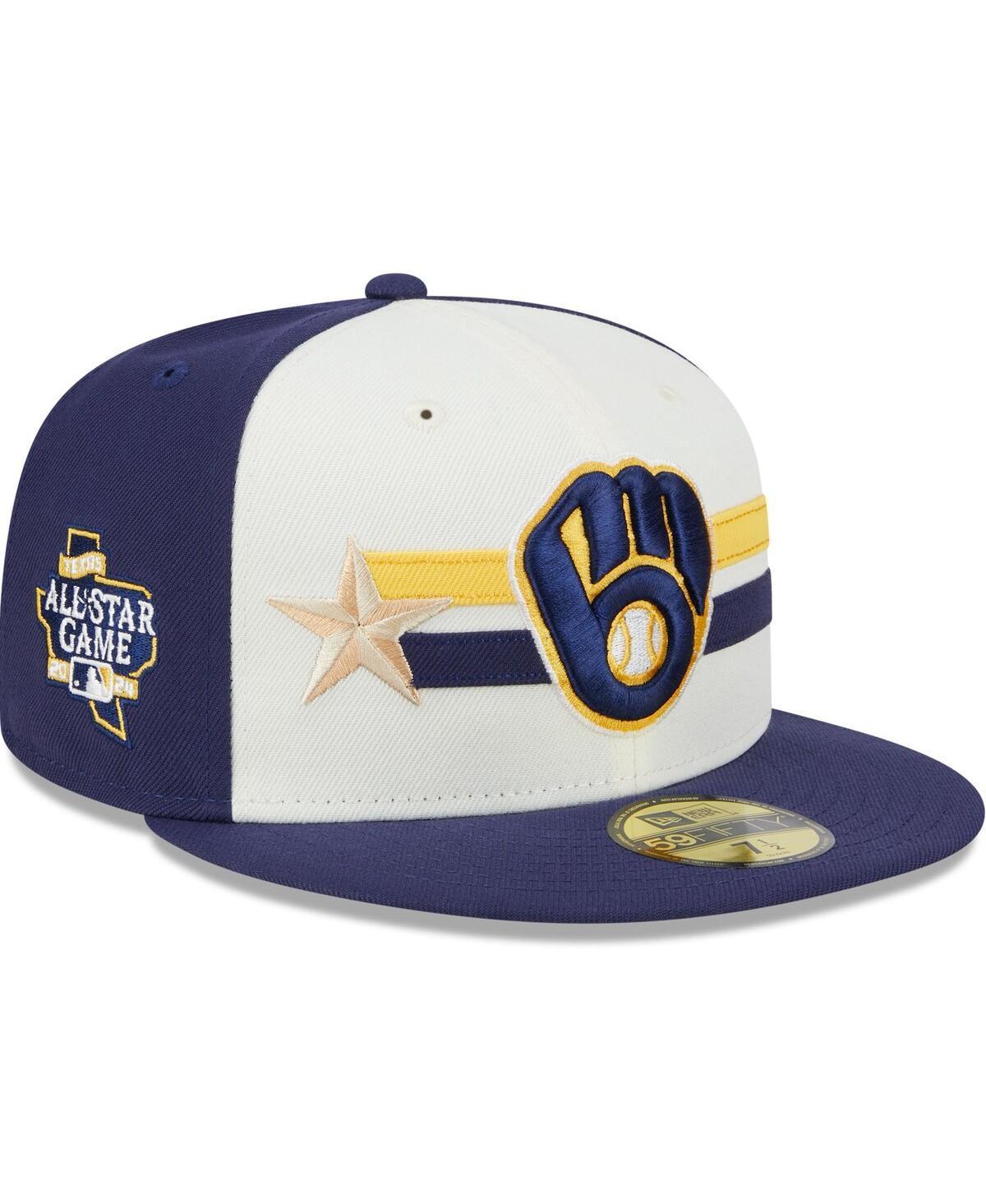 New Era Mens Cream Milwaukee Brewers 2024 Mlb All-Star Game Workout 59FIFTY Fitted Hat - Cream, Navy Product Image