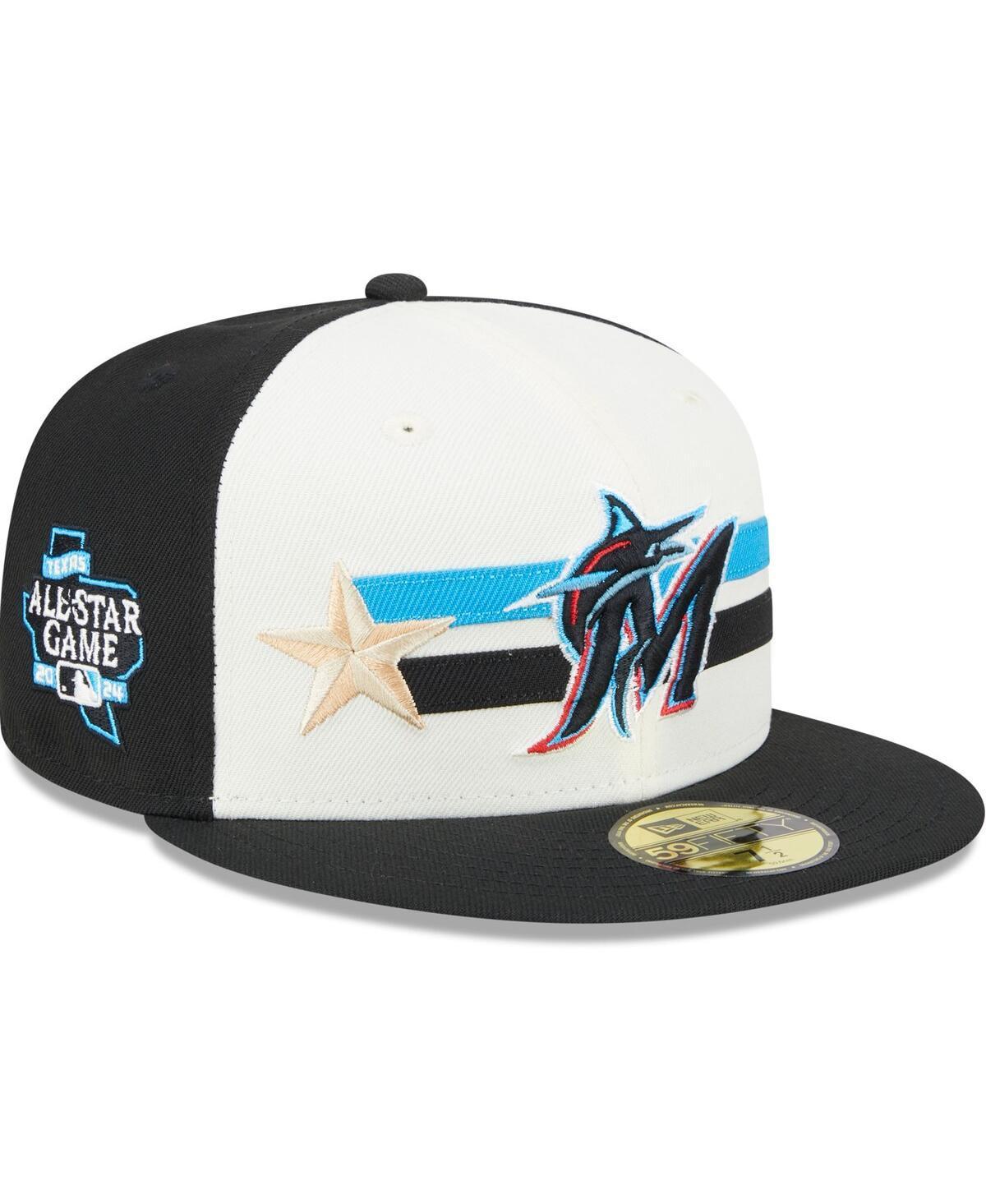 New Era Mens Cream Miami Marlins 2024 Mlb All-Star Game Workout 59FIFTY Fitted Hat - Cream, Black Product Image