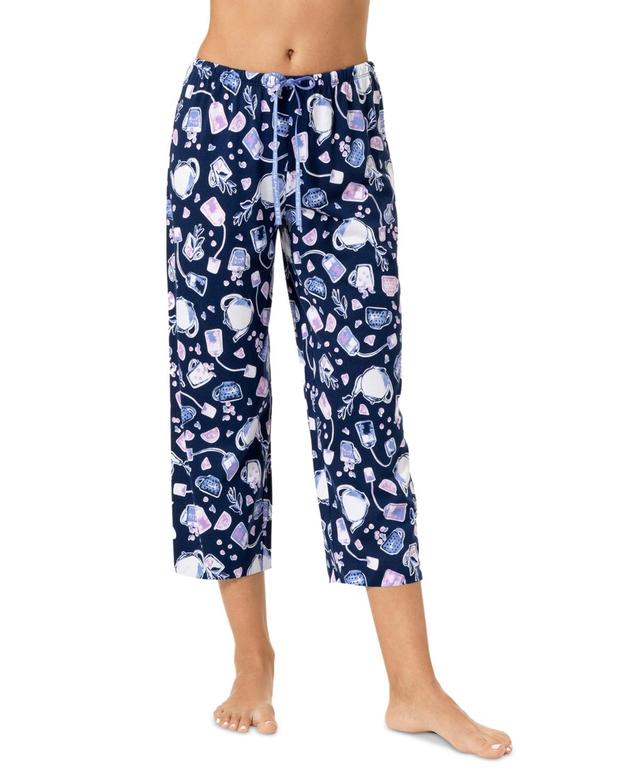 Hue Womens Simmer Time Tea Printed Capri Pajama Pants Product Image