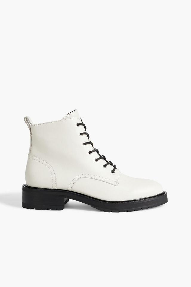 Cannon Leather Combat Boots In Off-white Product Image