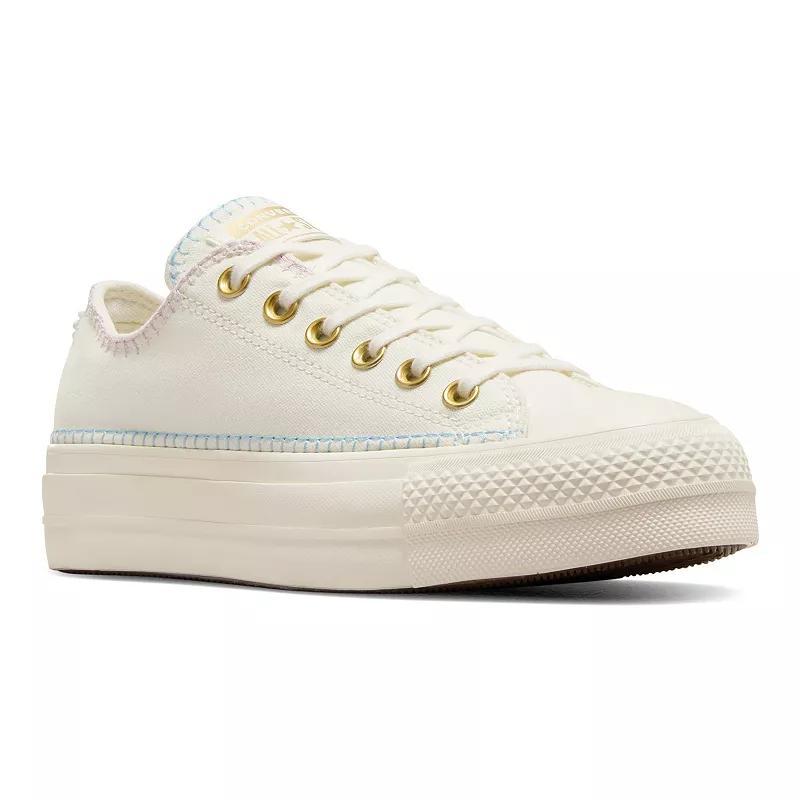 Womens Converse Chuck Taylor All Star Lo Lift Stitch Sitch Sneaker - Egret / Sky Product Image