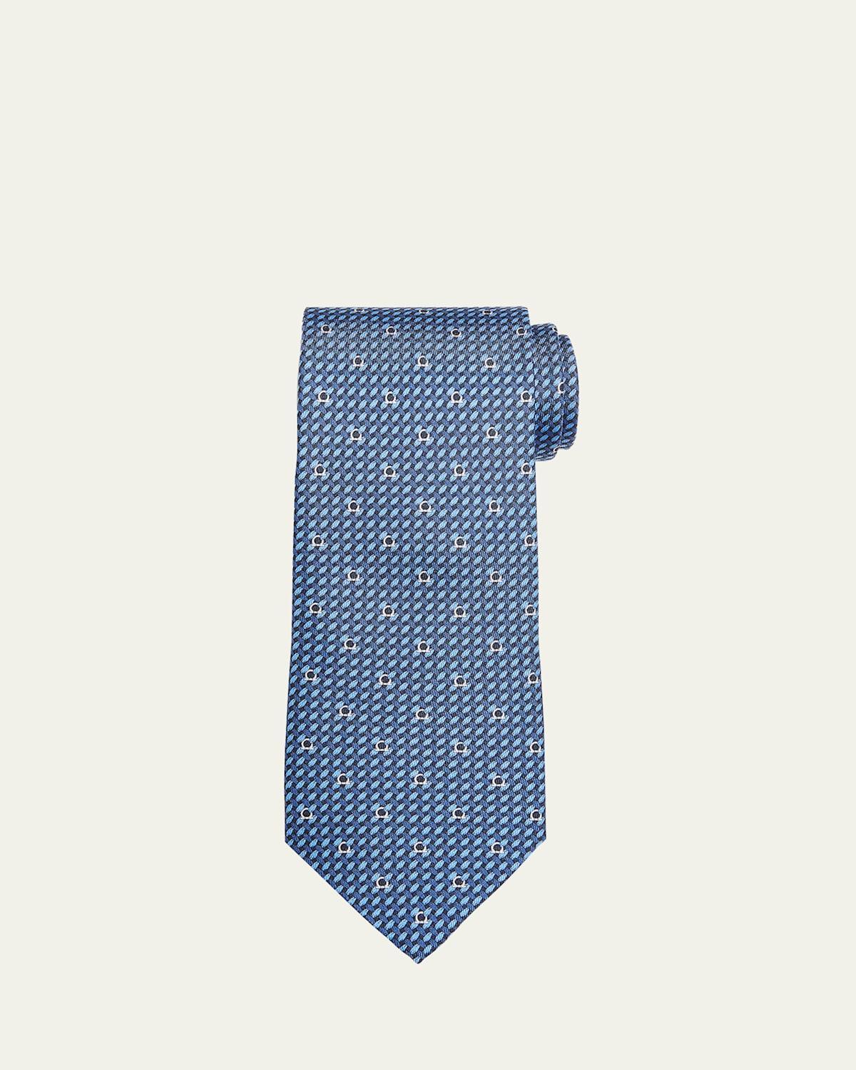 Mens Gancini Woven Pattern Silk Tie Product Image