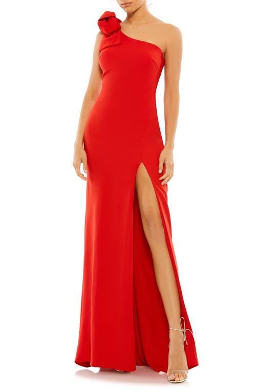 Mac Duggal Womens Bow One Shoulder Evening Gown Product Image