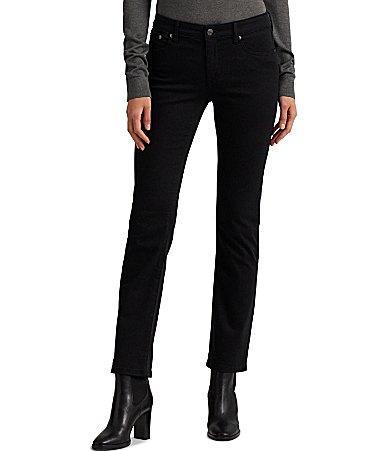 Lauren Ralph Lauren Mid-Rise Straight Jeans (Deep Royal Wash Denim) Women's Clothing Product Image